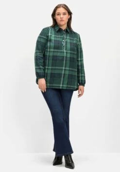 Sheego Karierte Tunika Mit Hemdkragen, In Leichter A-Linie -Sommertraum Mode 14567902124 04IYR 04 SH