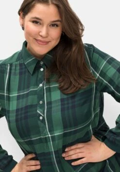 Sheego Karierte Tunika Mit Hemdkragen, In Leichter A-Linie -Sommertraum Mode 14567902124 04IYT 04 SH