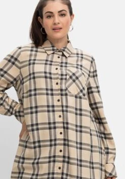 Sheego Hemdbluse Mit Karomuster, In Längerer A-Linie 13 Sheego Hemdbluse Mit Karomuster, In Längerer A-Linie -Sommertraum Mode 14568102147 04J0Y 02 SH