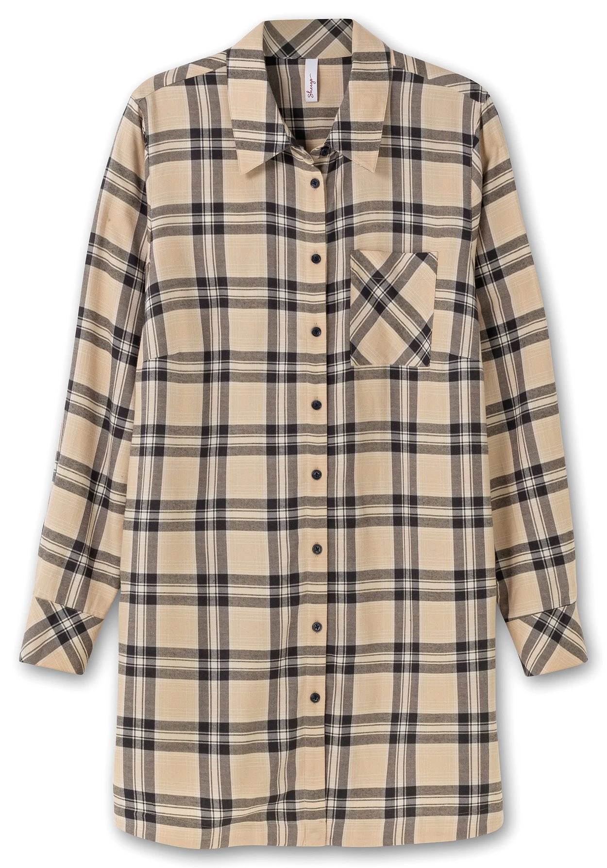 Sheego Hemdbluse Mit Karomuster, In Längerer A-Linie 5 Sheego Hemdbluse Mit Karomuster, In Längerer A-Linie – Bild 3