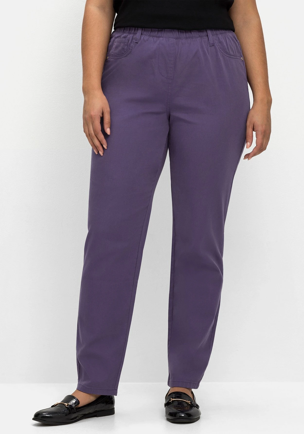 Sheego Twillhose Mit Schlupfbund, In Schmaler Beinform 8 Sheego Twillhose Mit Schlupfbund, In Schmaler Beinform – Bild 6