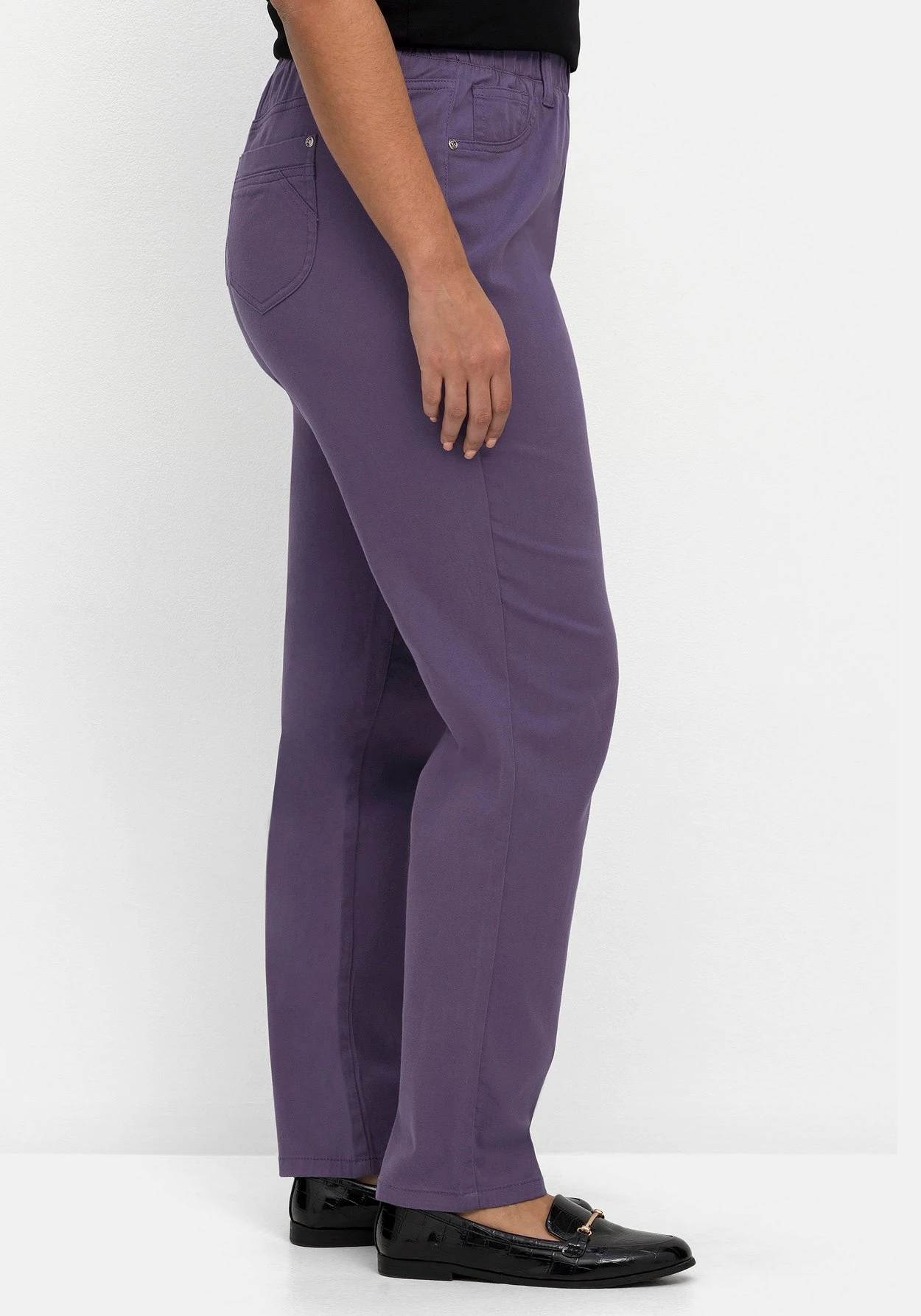 Sheego Twillhose Mit Schlupfbund, In Schmaler Beinform 4 Sheego Twillhose Mit Schlupfbund, In Schmaler Beinform – Bild 2