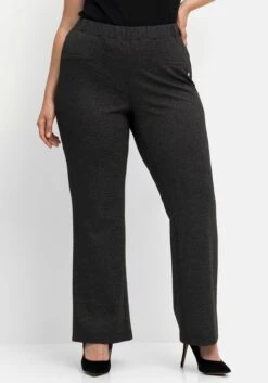 Sheego Bootcut-Hose Mit Schlupfbund, Salz- Und-Pfeffer-Optik -Sommertraum Mode 14581200404 04IIR 02 SH