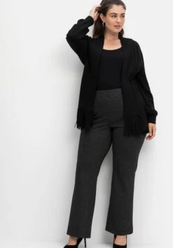 Sheego Bootcut-Hose Mit Schlupfbund, Salz- Und-Pfeffer-Optik -Sommertraum Mode 14581200404 04IIV 02 SH