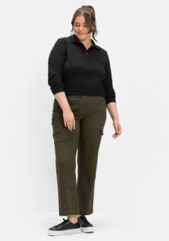 Sheego Cargohose Mit Teilgummibund, Leicht Glänzend 13 Sheego Cargohose Mit Teilgummibund, Leicht Glänzend -Sommertraum Mode 14584100172 04ILD 02 SH