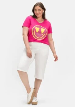 T-Shirt Mit Neon-Frontprint, Elastische Qualität -Sommertraum Mode 14634100236 04JXB 02 SH