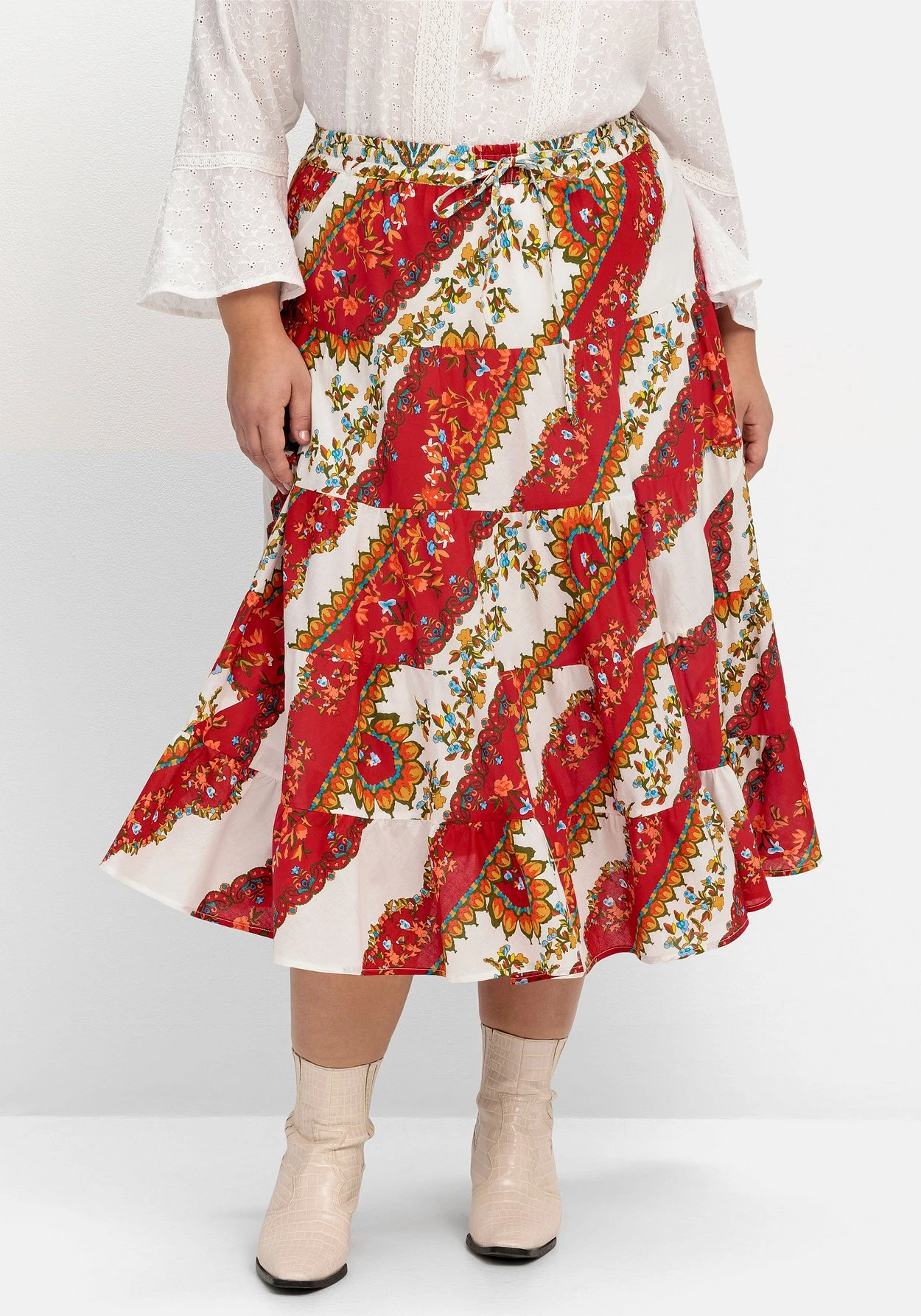 Maxirock Mit Stufen Und Alloverdruck 7 Maxirock Mit Stufen Und Alloverdruck – Bild 5