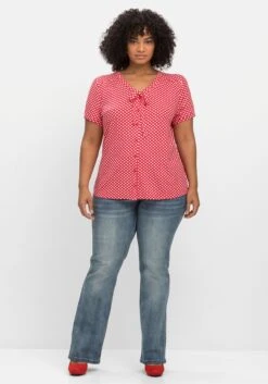 Shirt Mit Pünktchen Und Bindeband Am Ausschnitt 11 Shirt Mit Pünktchen Und Bindeband Am Ausschnitt -Sommertraum Mode 14668700779 04LFB 02 SH