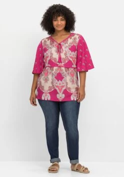 Tunika Mit Ornamentdruck Und 3/4-Flügelärmeln 11 Tunika Mit Ornamentdruck Und 3/4-Flügelärmeln -Sommertraum Mode 14672900433 04LKL 02 SH