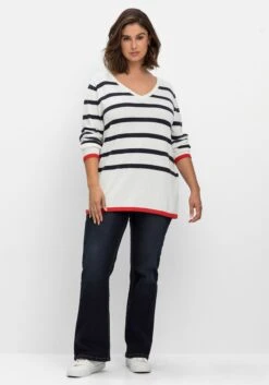 Sheego Pullover Mit Streifen, Im Baumwollmix -Sommertraum Mode 14674401786 04LF4 02 SH