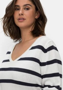 Sheego Pullover Mit Streifen, Im Baumwollmix -Sommertraum Mode 14674401786 04LF6 02 SH