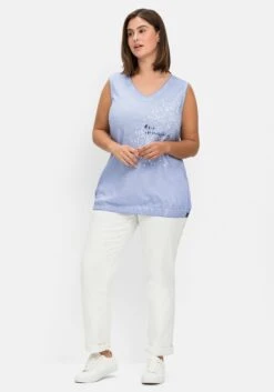 Sheego Top Mit Frontdruck Und Gummizugbund -Sommertraum Mode 14677002065 04LQK 02 SH