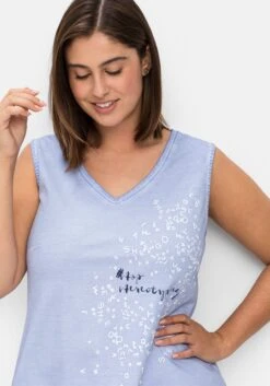 Sheego Top Mit Frontdruck Und Gummizugbund -Sommertraum Mode 14677002065 04LQM 02 SH