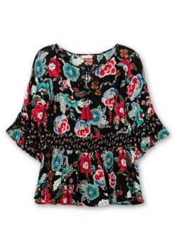 Tunika Mit Cut-outs, Smokbund Und Blumenprint 11 Tunika Mit Cut-outs, Smokbund Und Blumenprint -Sommertraum Mode 14693501491 04LZM 00 SH