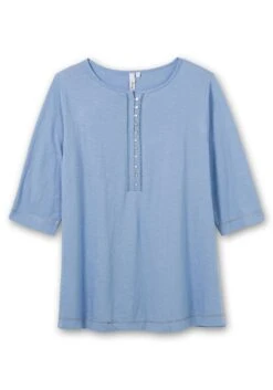 Sheego Shirt Mit 3/4-Arm Und Knopfleiste, Aus Flammgarn -Sommertraum Mode 14693802065 04M7G 00 SH