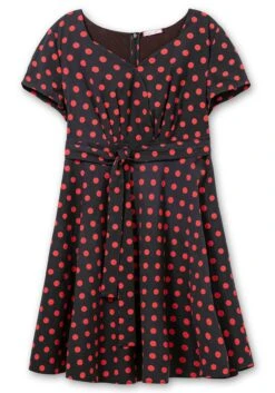 Gepunktetes Kleid Mit Herzausschnitt Und Taillenband -Sommertraum Mode 14706901491 04MF6 00 SH