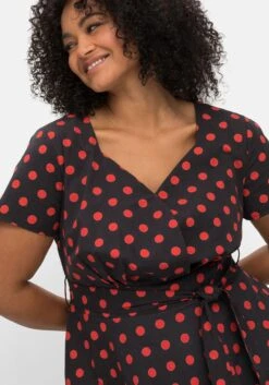 Gepunktetes Kleid Mit Herzausschnitt Und Taillenband -Sommertraum Mode 14706901491 04MF7 02 SH