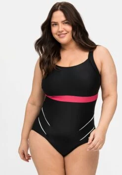 Sommertraum Mode 24 Sheego Badeanzug Mit Kontrastdetails Und Shaping-Effekt