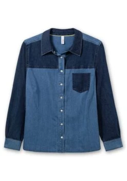 Sheego Jeansbluse Im Colourblocking, Leicht Tailliert 10 Sheego Jeansbluse Im Colourblocking, Leicht Tailliert -Sommertraum Mode 14768300053 04MVG 00 SH