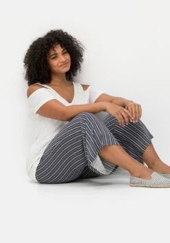 Sheego Gestreifte Strandhose Mit Weitem Bein -Sommertraum Mode 14768701739 04MXK 02 SH