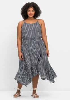 Sheego Strandkleid Mit Schwingendem Volantsaum