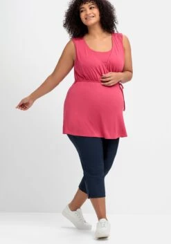 Sheego Umstandshose In 3/4-Länge, Mit Überbauchbund