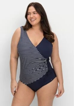 Sommertraum Mode 16 Sheego Badeanzug In Wickeloptik, Mit Streifen