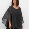 Sheego Tunika Im Poncho-Stil, Mit Minimal-Alloverdruck -Sommertraum Mode 14778401491 04NM1 02 SH