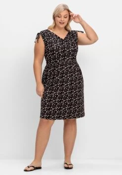 Sheego Strandkleid In Wickeloptik, Mit Alloverprint