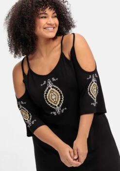 Sheego Set Aus Strandshirt Mit Cut-outs Und Caprileggings -Sommertraum Mode 14788000373 04NDT 02 SH