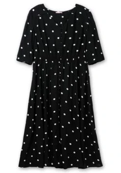 Maxikleid Mit Punkteprint Und Gesmokter Taille -Sommertraum Mode 14791501491 04NLM 00 SH