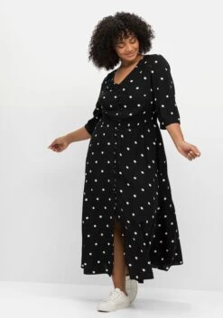 Maxikleid Mit Punkteprint Und Gesmokter Taille -Sommertraum Mode 14791501491 04NLN 02 SH