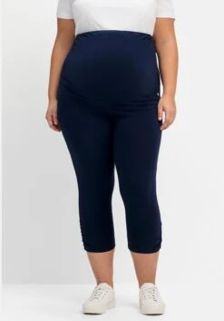 Sheego Umstands-Leggings In Caprilänge, Mit Überbauchbund