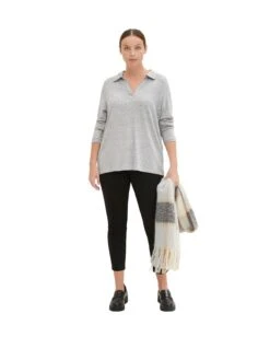 Meliertes Langarmshirt Mit Polokragen -Sommertraum Mode 14814600106 04NS8 00 SH