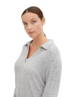 Meliertes Langarmshirt Mit Polokragen -Sommertraum Mode 14814600106 04NS9 00 SH