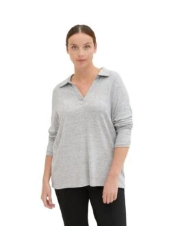 Meliertes Langarmshirt Mit Polokragen -Sommertraum Mode 14814600106 04NSA 00 SH