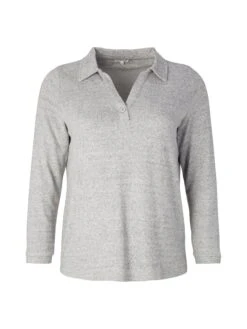 Meliertes Langarmshirt Mit Polokragen -Sommertraum Mode 14814600106 04NSB 00 SH