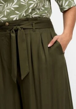 Sheego Culotte Mit High-Waist-Bund Und Stoffgürtel -Sommertraum Mode 14823600172 04PJ9 01 SH