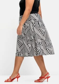 Sheego Midirock Mit Grafischem Muster Und Kontrastbund 10 Sheego Midirock Mit Grafischem Muster Und Kontrastbund -Sommertraum Mode 14824301491 04PMY 02 SH