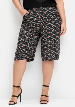 Sheego Weite Bermudas Mit Smokbund, Aus Viskose 13 Sheego Weite Bermudas Mit Smokbund, Aus Viskose -Sommertraum Mode 14825300377 04PX2 02 SH