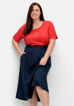 Sheego Midirock In A-Linie, Mit Tunnelzugbund Und Seitentaschen 15 Sheego Midirock In A-Linie, Mit Tunnelzugbund Und Seitentaschen -Sommertraum Mode 14875500035 04PQR 02 SH