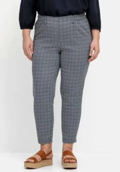 Sheego Schmale Hose Mit Minimalprint Und Gummibund -Sommertraum Mode 14877000935 04PPM 02 SH