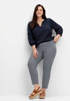 Sheego Schmale Hose Mit Minimalprint Und Gummibund -Sommertraum Mode 14877000935 04PPR 02 SH