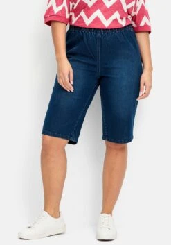 Sheego Schmale Jeans-Bermudas, Mit Gummibund -Sommertraum Mode 14877300330 04PN4 01 SH
