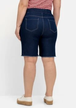 Sheego Bermudas Aus Sweat-Denim, Mit Offenem Saum -Sommertraum Mode 14879700330 04PTH 02 SH