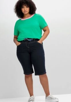 Sheego Twill-Bermudas Mit Kontrastfarbenem Bindebändchen -Sommertraum Mode 14880500035 04PWL 02 SH