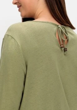 Sheego Shirt Im Leinen-Mix, Mit Goldfarbenem Print -Sommertraum Mode 14883602000 04QGI 01 SH