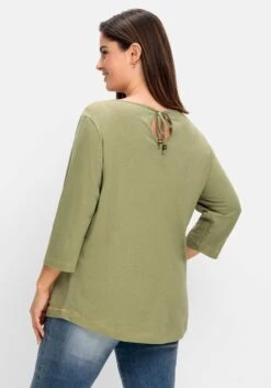 Sheego Shirt Im Leinen-Mix, Mit Goldfarbenem Print -Sommertraum Mode 14883602000 04QGN 01 SH