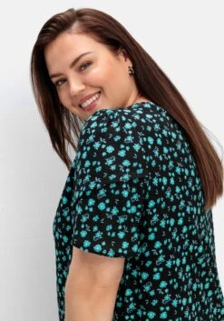 Sheego Shirt Mit Blumen Und Dekorativen Ärmeln -Sommertraum Mode 14888801491 04S1J 02 SH