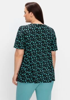 Sheego Shirt Mit Blumen Und Dekorativen Ärmeln -Sommertraum Mode 14888801491 04S1K 01 SH